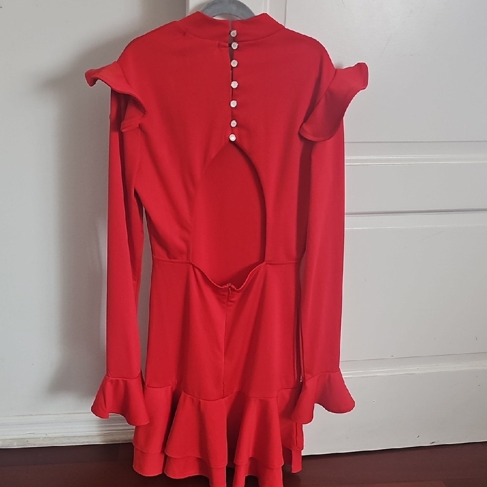 CBR Red Ruffle Mini Dress - Picture 3 of 5